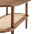 thumbnail image 4 of Mesa de café Modway Torus ovalada de madera de nogal con estante de ratán, 4 of 8