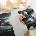 thumbnail image 5 of Homewish Woodland Dino 7-Piece King Bedding,Jungle Wildlife King Bed in a Bag,Green,Light Gray Reversible, 5 of 8