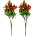 thumbnail image 1 of 2 piezas de arreglo floral de fresa, tallos de fresa artificiales para decoración de fiestas., 1 of 8