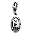 thumbnail image 1 of FB Jewels Sterling Silver Antiqued SISTER w/Lobster Clasp Charm, 1 of 1