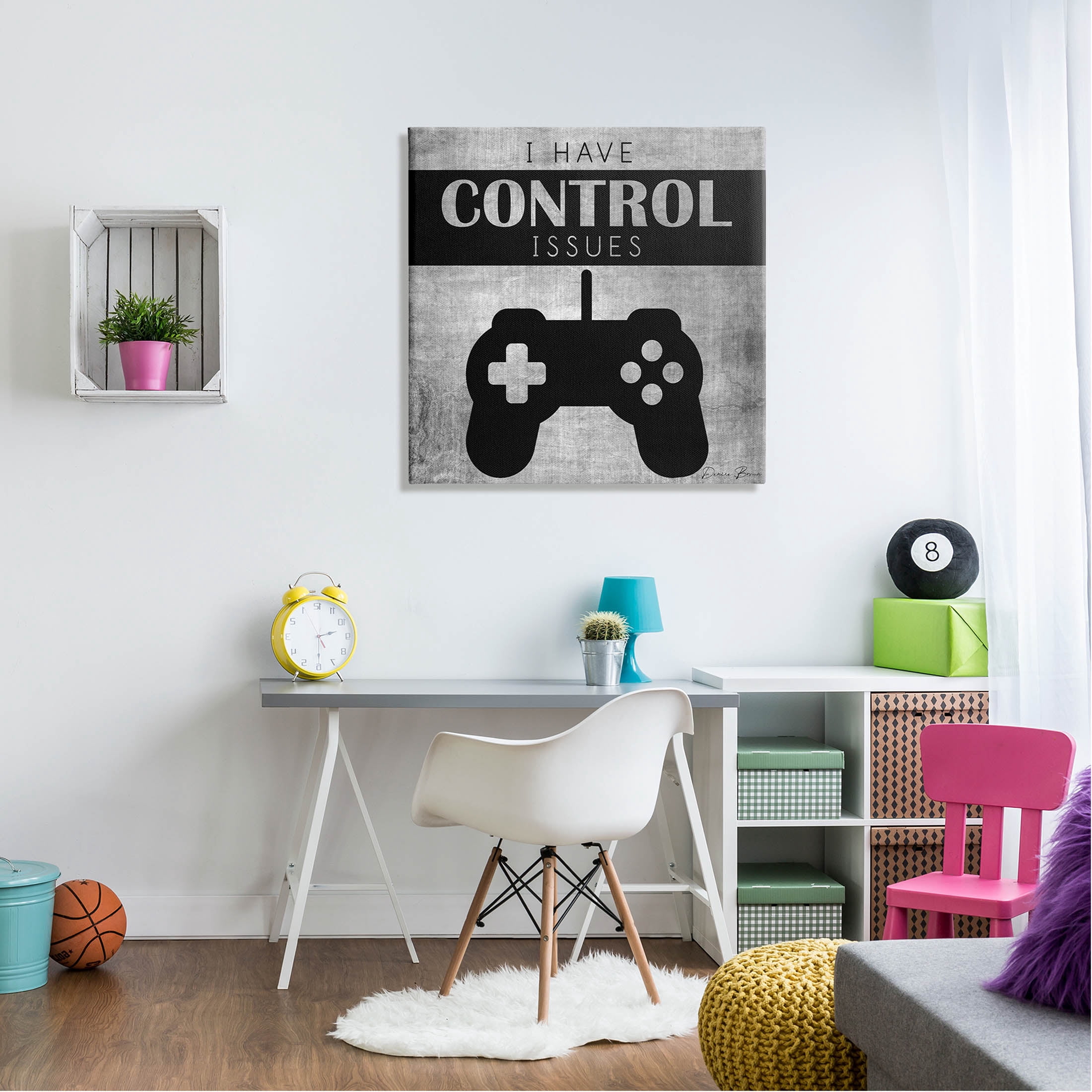 I Have Control Issues Gaming Phrase Art for Kids Graphic Art Gallery Wrapped Canvas Print Wall Art