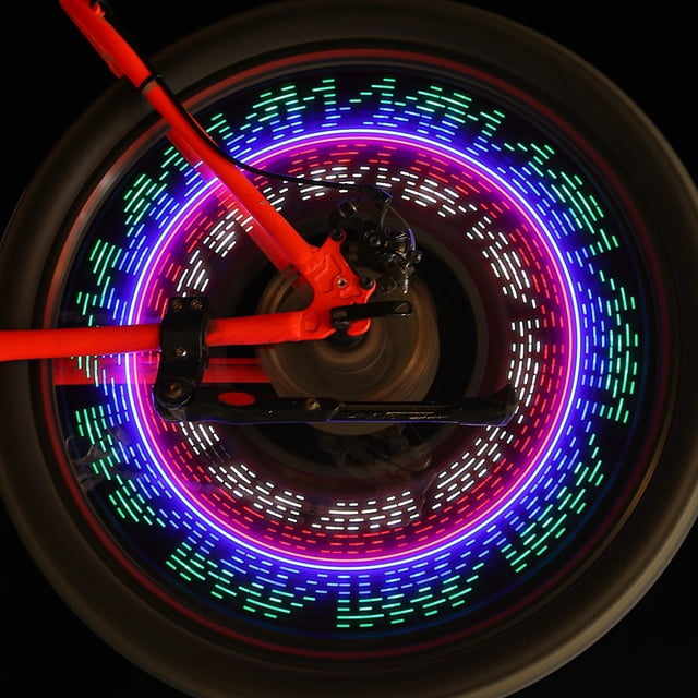 Bike Spoke Light, Plastic Compact Portable Optical Sensor Wheel Light Floral Flashing Pattern for Sports Leisure for Men Women for Open Field Activity