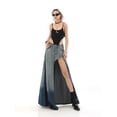 thumbnail image 4 of Summer Women Harajuku Fashion Coquette Gyaru Denim Slit Skirt Mid-Long Vintage Jean Y2k Streetwear Goth Design Gradient Stylish Tide-Blue-L, 4 of 5