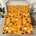 thumbnail image 2 of jejeloiu Spooky Ghost Pumpkin Bed Sheets,Happy Halloween King Sheets,Spider Webs Bat Sheet Set,Microfiber Room Decorative,4 Pieces, 2 of 7