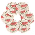 thumbnail image 7 of Yayeee 6 PCS Drink Coasters with Holder Set Woven Absorbent Round Tabletop Hot Pad, Watermelon Pattern, 7 of 7
