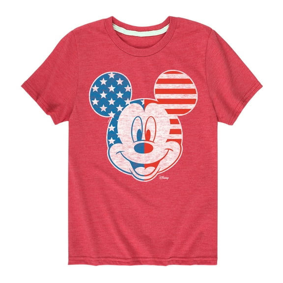 Disney - Americana - Mickey Face Stars And Stripes - Toddler And Youth Short Sleeve Graphic T-Shirt