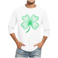 thumbnail image 1 of Wancir Chemises pour Hommes en Liquidation Imprimé de la Saint-Patrick Col Rond Mode Décontractée Manches Courtes Trois-Quarts, 1 of 4