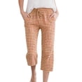 thumbnail image 2 of Women's Casual Elastic Waist Straight Leg Cropped Pants with Pockets, 2 of 7