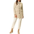 thumbnail image 2 of INSPIRE CHIC Women's Peter Pan Collar Single Breasted Mid Length Overcoat, 2 of 6