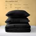 thumbnail image 3 of 3 Sided Zipper Duvet Cover Set King Size - Unique Design Microfiber Duvet Cover Set with 3 Sided Zipper Closure, 3 PCS King Size Duvet Cover (90"x104") & 2 Pillow Cases(20"x36"), Black, 3 of 7