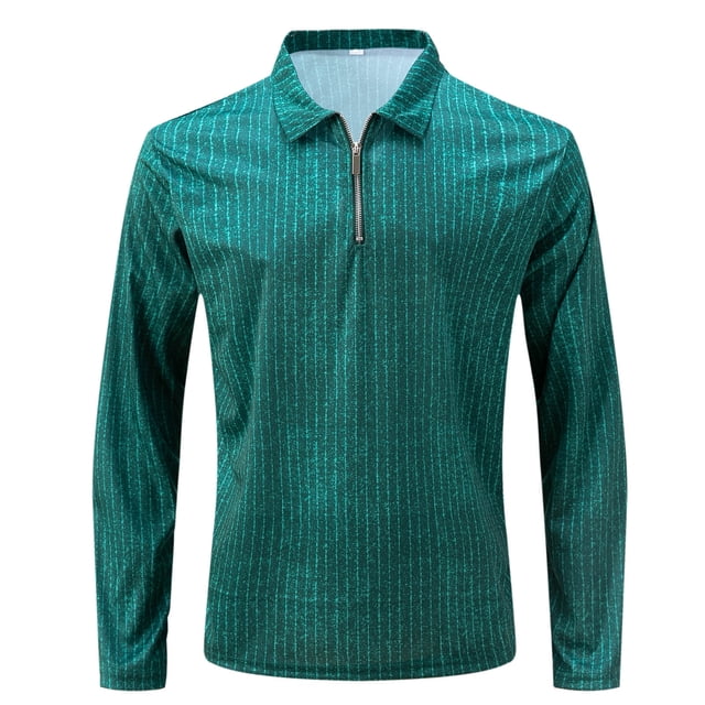 Blusa y camisa de manga larga con cuello vuelto para hombre, estilo informal de negocios, de moda, con media cremallera y manga larga con cuello vuelto para hombre.