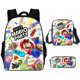 thumbnail image 1 of (Varios Estilos Disponibles) 3d Nuevo Estilo Mario Bolsa De Hombro Estuche De Lápices Escuela Primaria Estudiantes Super Impreso Comida, 1 of 4