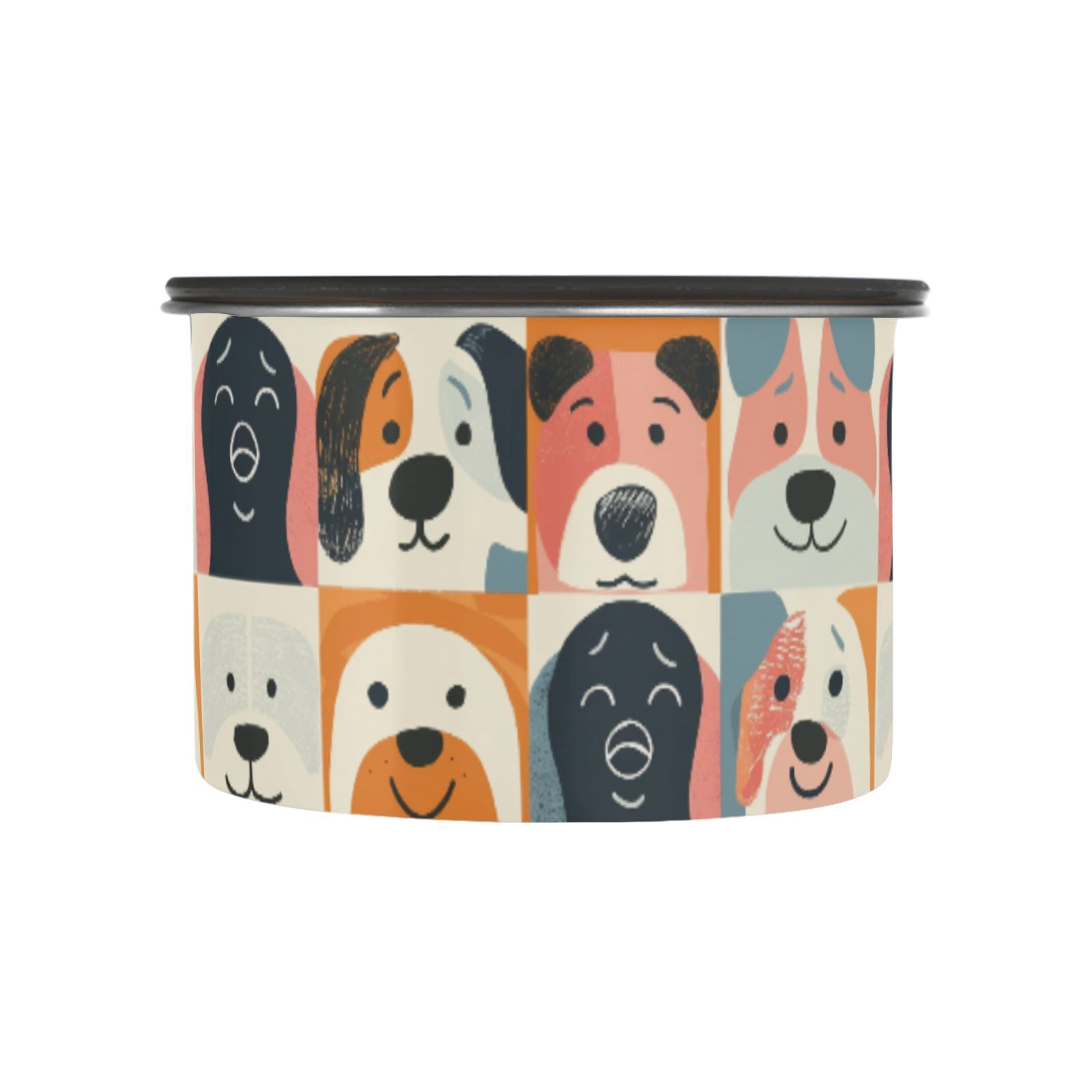 Cute Dog Print Airtight Coffee Bean Canister 30oz Food Storage Containers with Lids For Gournd, Tea, Sugar, Flour, Rice, Cereal, Candy Cookie Jar