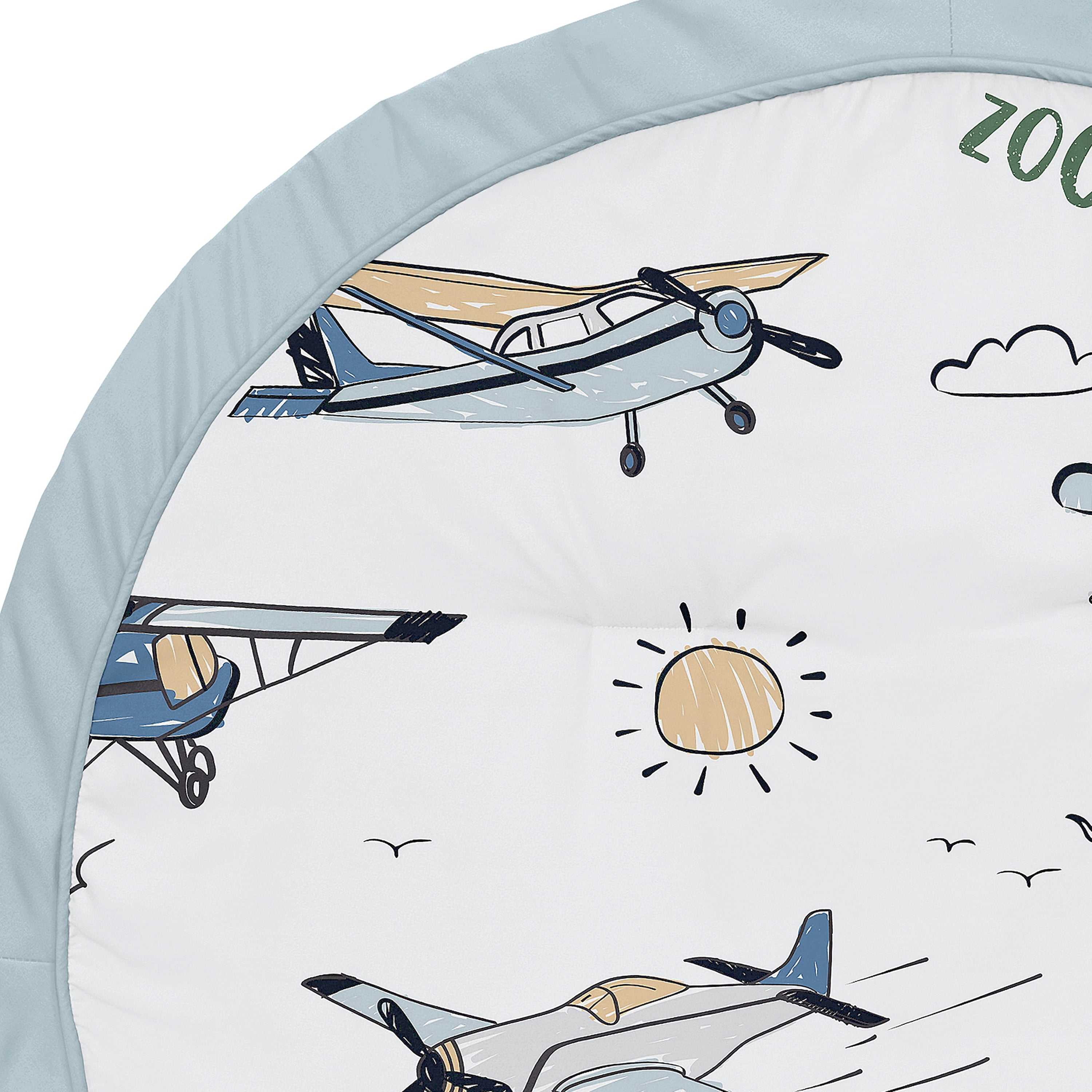 Sweet Jojo Designs Airplane Green and Blue Boy Baby Play Mat