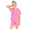 thumbnail image 7 of BULLPIANO Boys Girls Pajamas Set 2 Piece Top and Bottom Sleepwear for Kids Button Down Loungewear Soft Summer Pjs Nightwear Shorts Set, 7 of 7