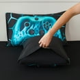 thumbnail image 5 of ZRNBAST Gamer Full Size Comforter Set 7Pcs Kids Bedding Sets for Boys Teens Teal Flame Geometric Gamepad Gaming Bed in a Bag(Teal,Full), 5 of 8