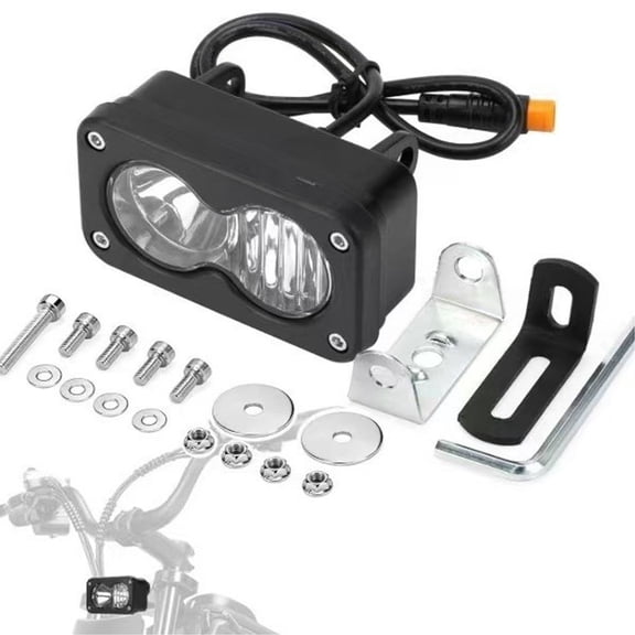 HIBIBUD Compatible Fits Q20 E Bike Headlight, Shock-Resistant, 7.7x4.5cm, Waterproof Bicycle Front Light, High Power Illumination Lamp, Connector Design, for Motorcycle ATV Night Riding Cycling