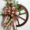thumbnail image 4 of Winter Wreath-Farmhouse Wagon Wheel Christmas Wreath for Front Door Porch Outside Vintage Farmhouse Wall Decor Outdoor Red Wagon Wheels Wreaths with Ribbon Bow Berry for Housewarming Gift, 4 of 6