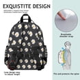 thumbnail image 5 of Black Daisy Flower White Blooms Pattern Backpack for School,Cute School Bag,Schoolbag with Adjustable Shoulder Straps & Padded Back,15.25"x11.5"x5.25", 5 of 5