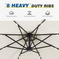 thumbnail image 4 of CHYVARY LED Outdoor 10ft Round Offset Umbrella w/ Solar Lights, Patio Cantilever Outside Hanging Umbrella for Deck, Poolside and Patio, Beige, 4 of 9