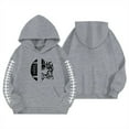 thumbnail image 4 of Tfken Toddler Child Girls Sweatshirt Size 5-6 Years Long Sleeve Rugby Print Tops Casual Comfortable Hoodies Grey, 4 of 4