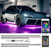 MICTUNING 12V Car Underglow Lights, Neon Accent Lights Strip Undercar Underbody Multi-Color Light