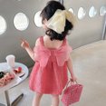 thumbnail image 2 of HBFAGFB Robe Bébé Fille Robe Sans Manches à Bretelles pour Tout-Petits Robe de Fête Dansante Douce Mignonne Jupe Rouge Melon D\'eau Taille 110, 2 of 6
