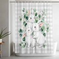 thumbnail image 5 of Easter Bunny Small Stall Shower Curtain, Waterproof Shower Curtains for Bathroom, Eucalyptus Leaves Grey Checkered Farmhouse Washable Fabric Bath Curtain for Bathtub with Hooks 36x78 Inches, 5 of 9
