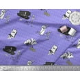 thumbnail image 3 of Soimoi Purple Modal Satin Fabric Pumpkin & Skull Halloween Decor Fabric Printed Yard 42 Inch Wide, 3 of 3