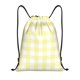 thumbnail image 1 of Fotbe Lemon Yellow Checkboard Bolsa Mochila con Cordón Estampada, Bolsa de Gimnasio Deportiva, Bolsa Cinch, Bolsa con Cordón para Hombres y Mujeres-Small, 1 of 6