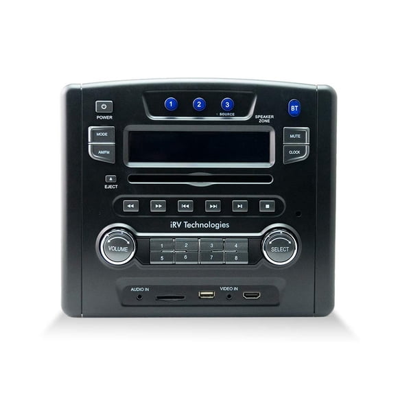 iRV Technology iRV34 AM/FM/CD/DVD/MP3/MP4 /USB/SD/HDMI/Digital2.1/Sonido envolvente/Bluetooth 3 zonas Montaje en pared RV Radio estéreo