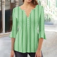 thumbnail image 2 of Camisetas con Cuello en V Mujeres Moda Impresa 3/4 Mangas Blusa, Top Cómodo Casual para el Hogar Y Diario, 2 of 5