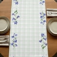 thumbnail image 5 of Table Runners 70 Inches Long Dress Scarves, Blue Spring Floral Farmhouse Coffee/Dining/Kitchen Table Decor, Holiday Table Runner, Watercolor Teal Plaid Summer Botanical 13x70 Inch, 5 of 9