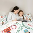 thumbnail image 4 of Homewish Vintage Christmas Nutcraker 7 Pieces Bedding Comforter Set,Merry Xmas Full Bedding Set,Green White Red Fitted Sheet Flat Sheet For Teens,Ultra Soft Home Decor Reversible, 4 of 8