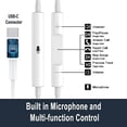 thumbnail image 3 of 2 paquetes de auriculares USB C para iPhone 16/15 con micrófono y control de volumen, auriculares estéreo HiFi tipo C para Galaxy S23/S22/S21/S20/Ultra Note 10/20, para iPad Pro Pixel 7/6/6a/5/4 y más, 3 of 5