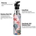 thumbnail image 3 of Yayeee 33oz Insulated Water Bottle Double Wall Stainless Steel with Flip Straw Lid, Flowers and Leaves, 3 of 7