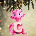thumbnail image 4 of Lilixerw 3.14 inch Acrylic Christmas Dinosaur Ornaments,Personalized 26 Letters Cartoon Dinosaur Hanging Pendant for Christmas Ornament(C), 4 of 4