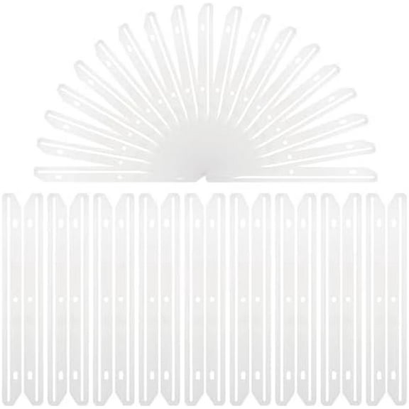 100 Pcs Clear 3 Hole Punched Magazine Holders, 11.9x1.1 Inch Plastic Binder Insert Strips for 3 Ring Binders, File Book Craft Paper Organizer