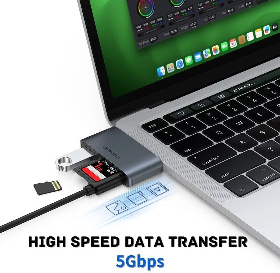 RHEA- Usb C Hub, Usb C Docking Station With Usb C To 2 Slots Sd/Micro Sd Memory Card