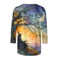 thumbnail image 4 of VKOYWKM Halloween Shirt for Women 3/4 Sleeve Witch Print T Shirts Halloween Tunic Tops Loose Fit Crew Neck Party Blouse, 4 of 5