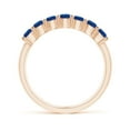 thumbnail image 2 of ANGARA Natural Half Eternity Seven Stone Sapphire Wedding Ring in 14K Rose Gold for Women (Size-3mm) | September Birthstone, Birthday, Anniversary, Jewelry Gift for Women | Natural Blue Sapphire Ring, 2 of 8