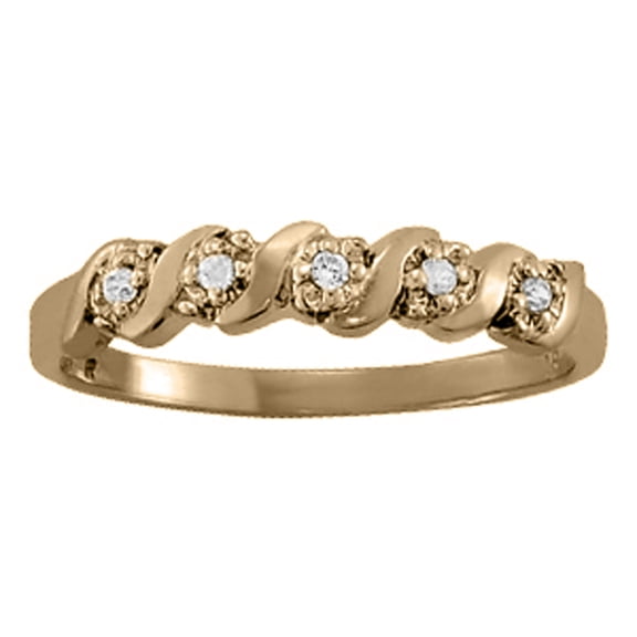 0.05 Ct Diamond Engagement Wedding Band -Bridal Ring Set- 10K Solid Gold