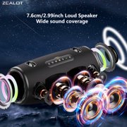 Zealot bluetooth speaker,IPX6 Outdoor speakers waterproof wireless, 80W high volume, deep bass, Bluetooth 5.3, LED light, wireless stereo pairing, 30 hours of playback time, suitable for home/outdoor