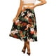thumbnail image 3 of Falda Boho Floral de Verano INSPIRE CHIC para Mujer con Cintura Elástica, Falda Midi Flowy en Silueta A, Color Negro, 3 of 6
