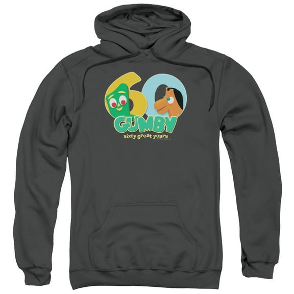 Gumby - 60th Adult Pull-Over Hoodie - Adult Pull-Over Hoodie / 3XL / Gray