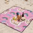 thumbnail image 4 of Dog with Bow and Bone Picnic Blankets Extra Large 78"x78" Beach Blanket Waterproof Sandproof Outdoor Mat for Camping Travel Park, 4 of 6