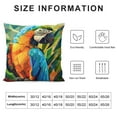 thumbnail image 5 of Orinice Parrot Leaves Vibrant Colors Graphic Decorative Pillow Cover 24x24in, 5 of 5