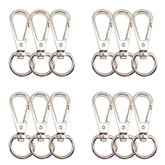 12 Pcs Swivel Push Gate Snap Hooks Clasps, 1.57 Inch Metal Swivel Hook Clips for DIY Crafts Keychain Purse Handbag Making, Lanyard Bag Hardware Accessories, Seasonal Decor