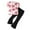 Pink, variant on WRKEKC Girls Summer Outfits, Girls 2 Piece Casual Outfits, Girl' Trendy Bow Print Pullover Solid Color Pants Two-piece Set Short Sleeve Round Neck Shirt Set