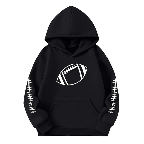 Weebloom Hoodies For Teen Girls Kids Football Print Boys Pullover Sweatshirt Casual Warm Fleece Hooded Jacket Children Youth Outdoor Sports Lovely Tops Hoodie 3-4 Years